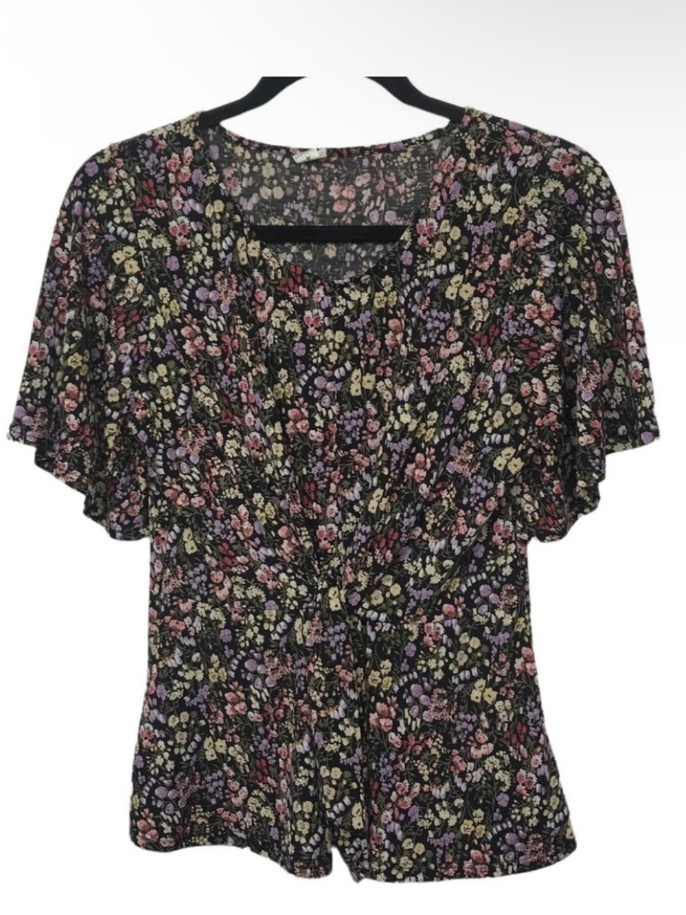 Lazy Sundays Wildflower Tie Front Top Medium